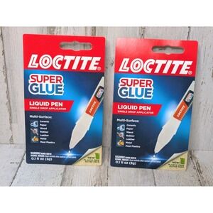 2 Pack Loctite Super Glue Liquid Pen Multi-Surface Single Drop Applicator 3g